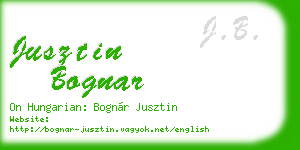 jusztin bognar business card
