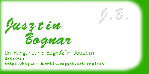 jusztin bognar business card